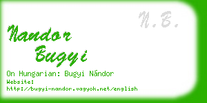 nandor bugyi business card